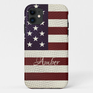 Vintage Crosshatch American Flag Personalisiert Case-Mate iPhone Hülle