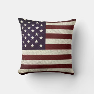 Vintage Crosshatch American Flag US Flagge Kissen