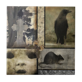 Vintage Crow Oddities Fliese