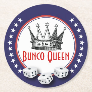 Vintage Crown Bunco Königin Untersetzer