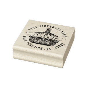 Vintage Crown Königs Rücksendeadresse-Briefmarke Gummistempel