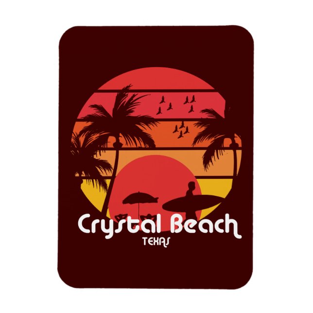 Vintage Crystal Beach Texas Magnet (Vertikal)