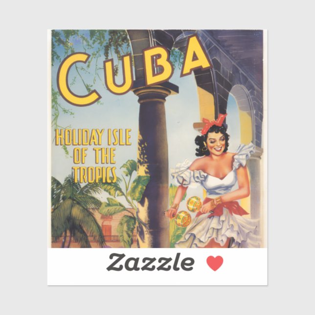 Vintage Cuban Tourist Commission Tropics Travel Aufkleber (Blatt)