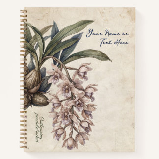 Vintage Cuitlauzina Pendula Orchideen-Spirale Notizbuch