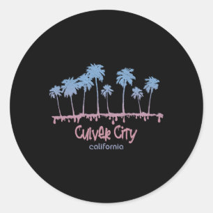 Vintage Culver City Kalifornien Strand Retro Surf  Runder Aufkleber
