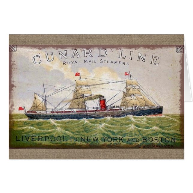 Vintage Cunard Linie königlicher (Vorderseite (Horizontal))