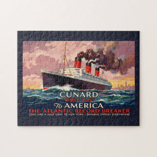 Vintage Cunard Queen Mary Ozeandampfer Puzzle