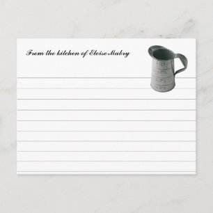 Vintage Cup-Personalisierte Rezept-Karten Postkarte