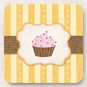 Vintage-Cupcake-Hintergrund Getränkeuntersetzer