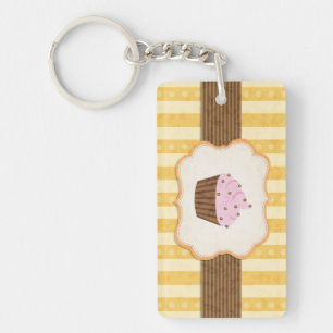 Vintage-Cupcake-Hintergrund Schlüsselanhänger