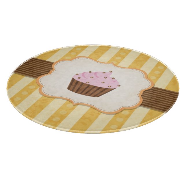 Vintage-Cupcake-Hintergrund Schneidebrett (Ecke)
