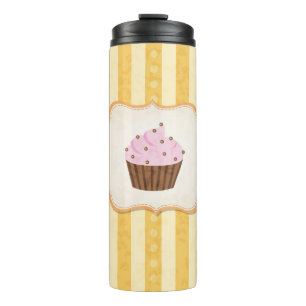 Vintage-Cupcake-Hintergrund Thermosbecher