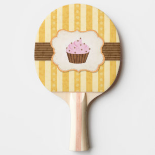 Vintage-Cupcake-Hintergrund Tischtennis Schläger