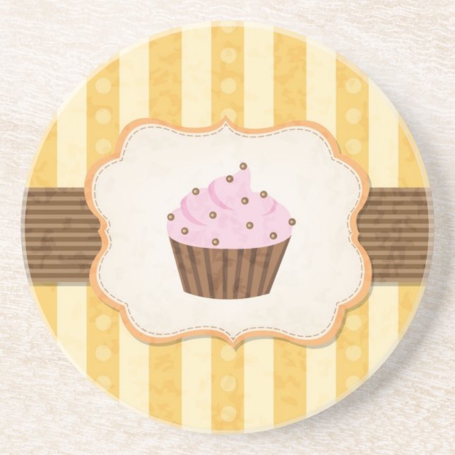Vintage-Cupcake-Hintergrund Untersetzer (Vorne)