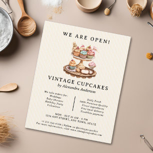Vintage-Cupcake Retro-Bäckerei Flyer