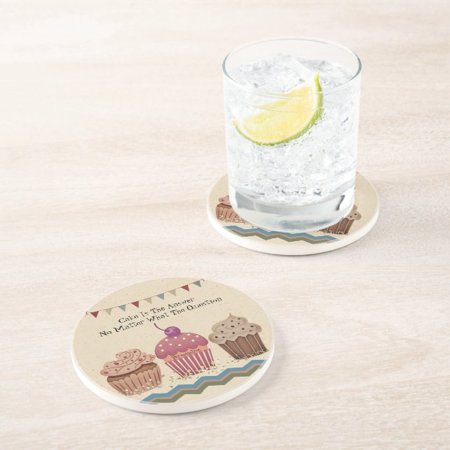 Vintage Cupcakes Niedliches Zitat Bejagung Sandste Getränkeuntersetzer (Seite)