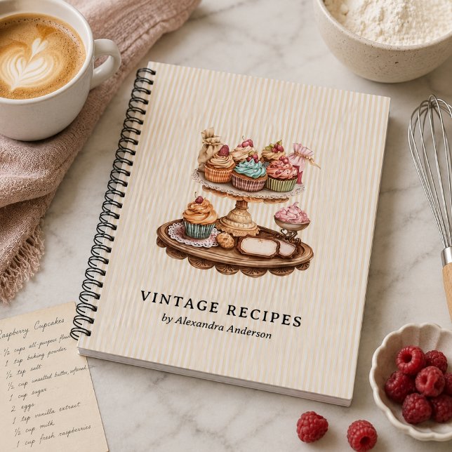 Vintage Cupcakes Retro Bäckerei Notizbuch (Vintage Cupcakes Retro Bakery Notebook)