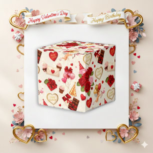 Vintage-Cupid-Blumen-Geburtstags-Valentinstag Geschenkschachtel