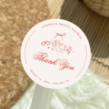 Vintage Cupid Cherub Rote Hochzeitsdusche Danke