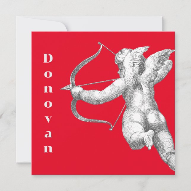 Vintage cupid dekorative Valentinenkarte Feiertagskarte (Vorderseite)