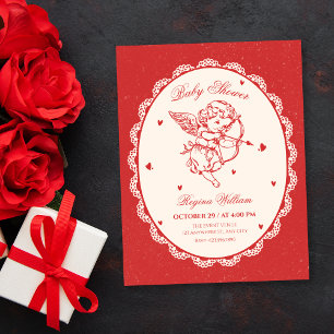 Vintage-Cupid-Engel-Baby-Party Einladung