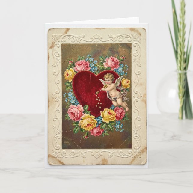 Vintage Cupid Love Valentine Card Karte (Vorderseite)
