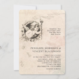 Vintage Cupid Love Wedding Invitation Einladung