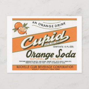 Vintage Cupid Orange Soda Etikett Postkarte