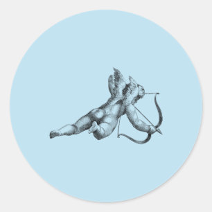 Vintage Cupid und Pfeil Liebe Cherub Engel Runder Aufkleber