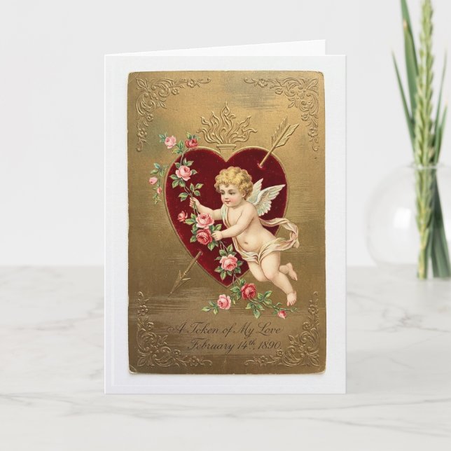 Vintage Cupid Valentine Card Karte (Vorderseite)