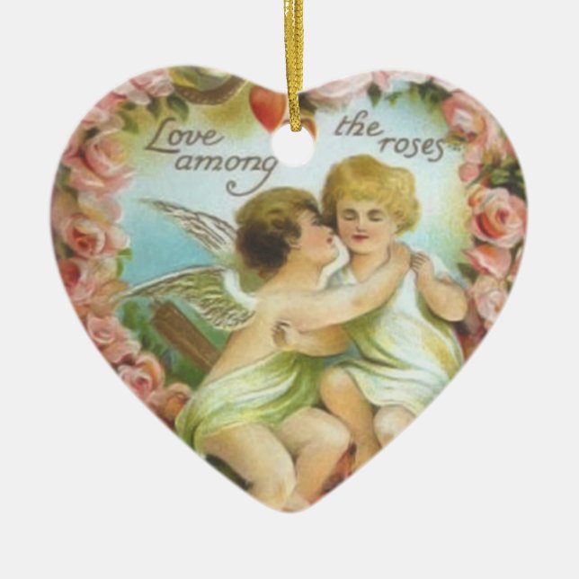 Vintage Cupids Valentine Ornament (Vorne)