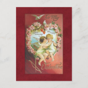 Vintage Cupids Valentine Postkarte