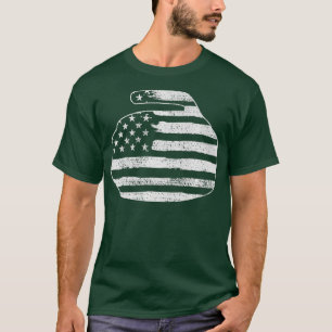 Vintage Curling 4. Juli Stein USA-Flagge Team T-Shirt
