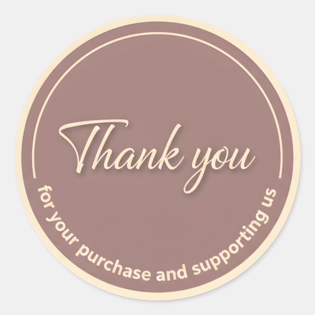 Vintage Cursive Thank You Business Sticker (Vorderseite)