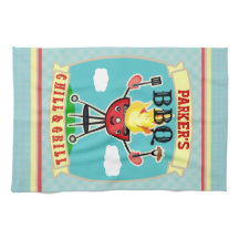 Vintage Custom Name Barbeque BBQ Handtuch