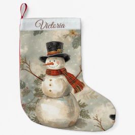 Vintage Cute Christmas Snowman  Kleiner Weihnachtsstrumpf