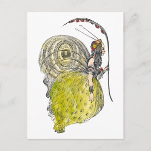 Vintage Cute Fantasy Butterfly Fairy with Wings Postkarte