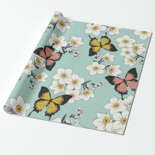 Vintage cute romantic seamless wild flowers patter geschenkpapier