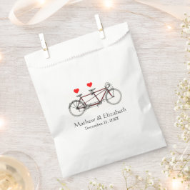 Vintage Cute Tandem Bicycle Custom Wedding Geschenktütchen