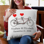 Vintage Cute Tandem Bicycle Custom Wedding Kissen<br><div class="desc">Vintages Niedliches Tandem Bicycle Custom Wedding Pillow</div>