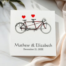 Vintage Cute Tandem Bicycle Custom Wedding
