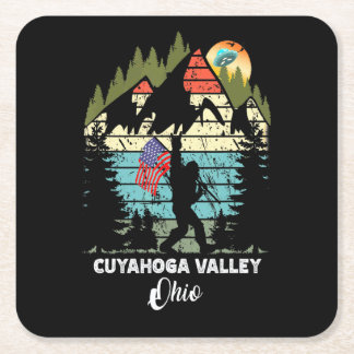 Vintage Cuyahoga Valley Wanderweg Retro 80er Rechteckiger Pappuntersetzer