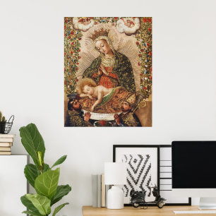 Vintage Cuzco-Schule Madonna bei der Anbetung des Poster