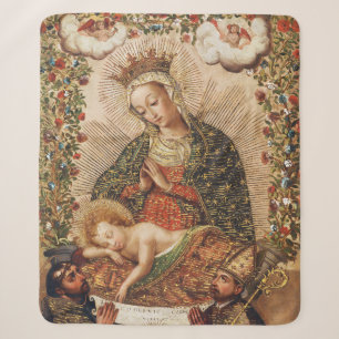 Vintage Cuzco-Schule Madonna bei der Anbetung des Sherpadecke