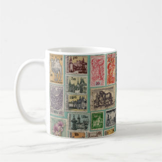 Vintage Czech stamps copyright free Kaffeetasse