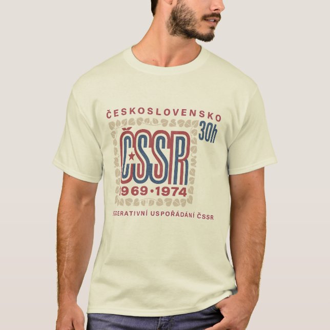 Vintage Czechoslovak ČSSR Stamp Artwork T-Shirt (Vorderseite)