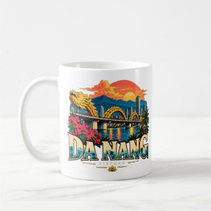Vintage Da Nang Vietnam Reise Kunst Wahrzeichen Kaffeetasse