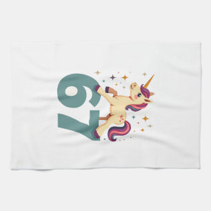Vintage Dabbing Einhorn 67 Regenbogen Geburtstags- Geschirrtuch