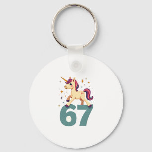 Vintage Dabbing Einhorn 67 Regenbogen Geburtstags- Schlüsselanhänger