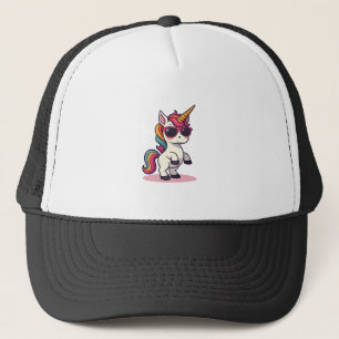 Vintage Dabbing Einhorn Regenbogen Cartoon Vektor Truckerkappe